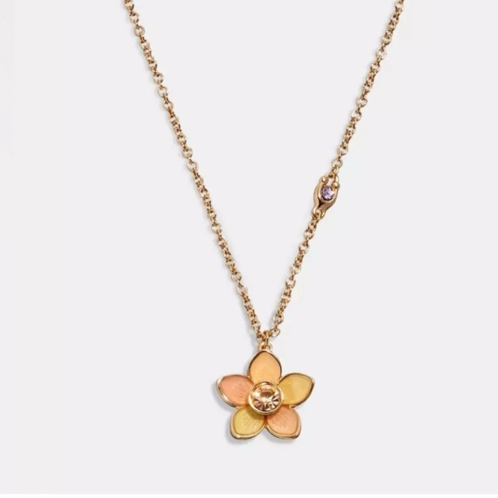 NWT Coach‎ Transparent Wildflower Necklace